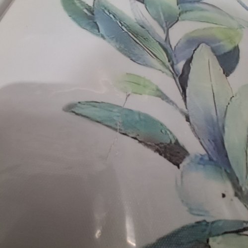 3PC CANVAS FLOWER PAINTINGS - 12" X 16" - WHITE/GREEN image 5