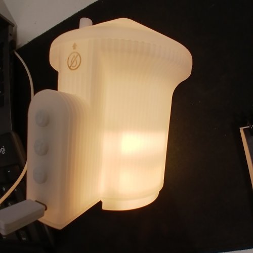 UMBRA CASITA AROMATHERAPY ESSENTIAL OIL DIFFUSER WITH LED LIGHT AND MULTIPLE SETTINGS - CAN STORE UP TO 10 BOTTLES - SAND/BEIGE image 2
