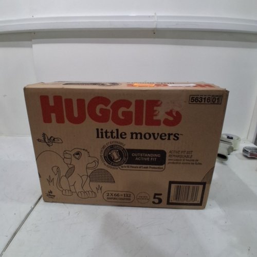 132PK HUGGIES LITTLE MOVERS DIAPERS - SIZE 5 image 2