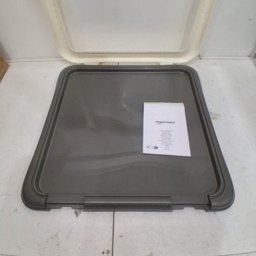 AMAZON BASICS DOG TRAINING PAD HOLDER - 22" X 22" - WHITE/GREY image 3