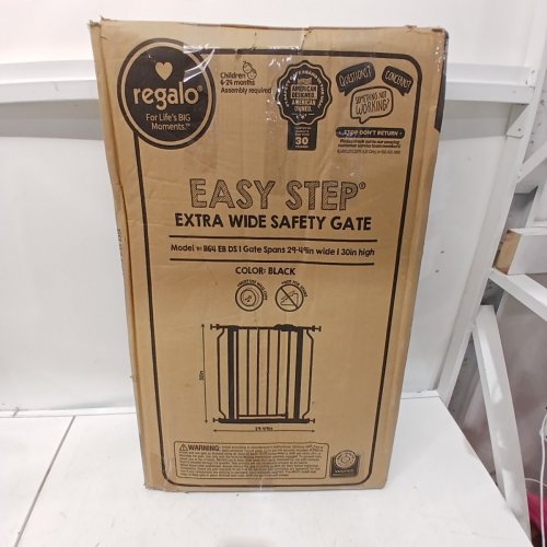 REGALO EASY STEP EXTRA WIDE METAL SAFETY GATE - 30" X 29" - 49" - BLACK (MODEL: 1164EB) image 3