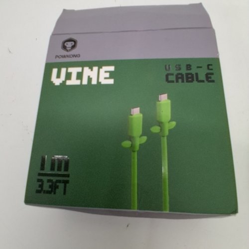 POWKONG FAST CHARGE USB-C TO USB-C CABLE - 3.3FT - GREEN VINE image 2