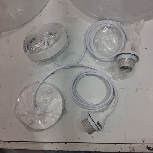 2PC DOME PENDANT LIGHT FIXTURES - WHITE image 2