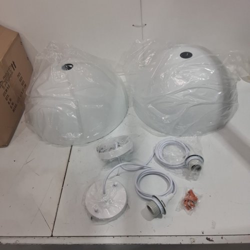 2PC DOME PENDANT LIGHT FIXTURES - WHITE image 4