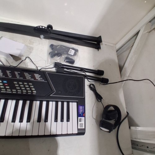 ROCKJAM 61 KEY KEYBOARD PIANO WITH PITCH BEND KIT, KEYBOARD STAND, AND PIANO BENCH - 9V - BLACK (MODEL: RJ5061) image 5