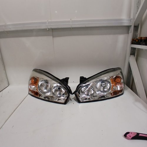 2PC HEADLIGHT HEADLAMP ASSEMBLY LEFT+RIGHT - FOR CHEVY MALIBU 2004-2008 - BLACK AND CHROME image 2