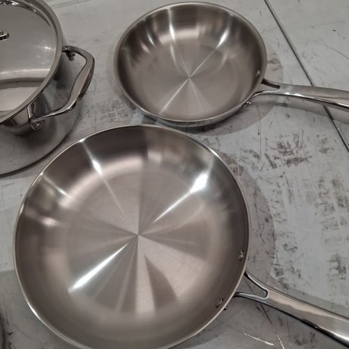 8PC TRAMONTINA SIGNATURE TRI-PLY CLAD STAINLESS STEEL COOKWARE SET - SILVER (MODEL:80116/247DS) image 6