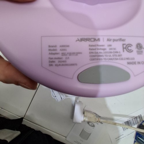 AIRROMI AIR PURIFIER FOR BEDROOM WITH HEPA 3-IN-1 FILTER - LIGHT PURPLE - (MODEL: A2001) image 3