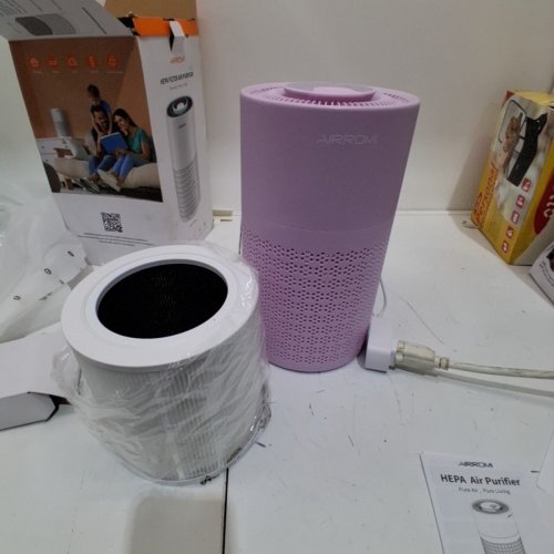 AIRROMI AIR PURIFIER FOR BEDROOM WITH HEPA 3-IN-1 FILTER - LIGHT PURPLE - (MODEL: A2001) image 4
