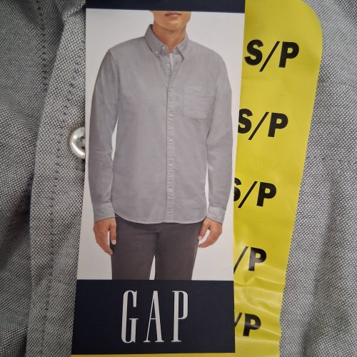 MEN'S GAP BUTTON-DOWN SHIRT - SMALL - GREY image 2