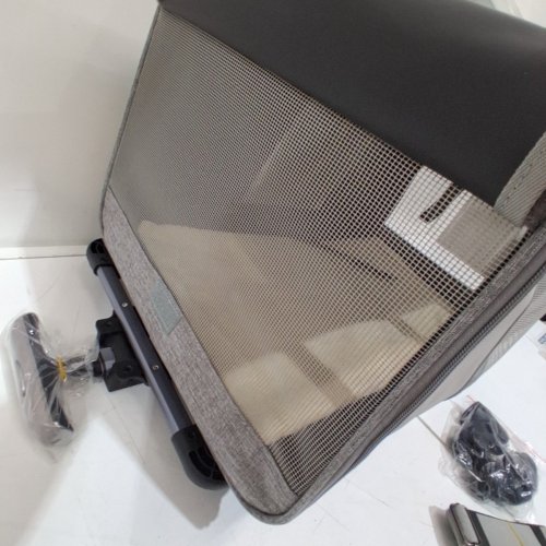 PET ROLLING CARRIER WITH WHEELS - 24" X 14.2" X 13" - GREY image 3