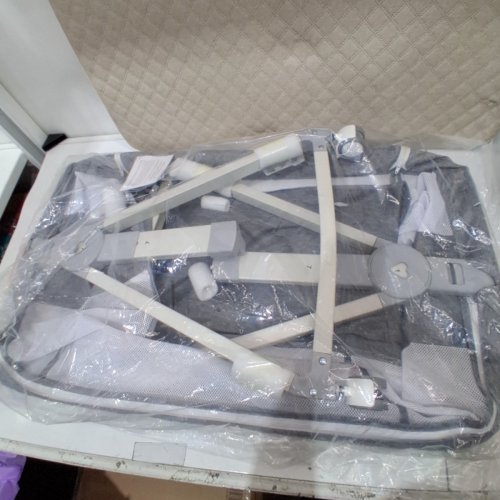 BABY BASSINET BEDSIDE SLEEPER FOR BABY WITH WHEELS AND STORAGE BASKET - 35" X 21" - GREY (MODEL : WW001) image 4
