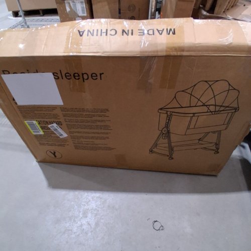 BABY BASSINET BEDSIDE SLEEPER FOR BABY WITH WHEELS AND STORAGE BASKET - 35" X 21" - GREY (MODEL : WW001) image 5