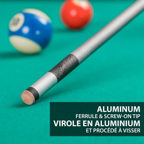 2PC EASTPOINT SPORTS TITANIUM ULTRA LIGHT POLE/BILLIARD CUE - 21 OZ - SILVER / BLACK image 2