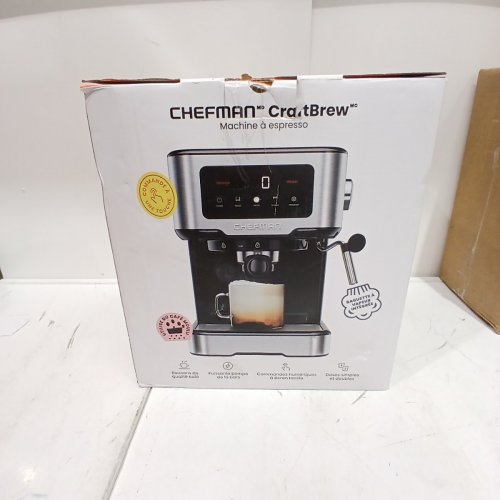 CHEFMAN EASY-BREW ESPRESSO MACHINE WITH ONE-TOUCH INTERFACE - 15 BAR - STAINLESS STEEL/BLACK (MODEL: RJ54-SS-15) image 7