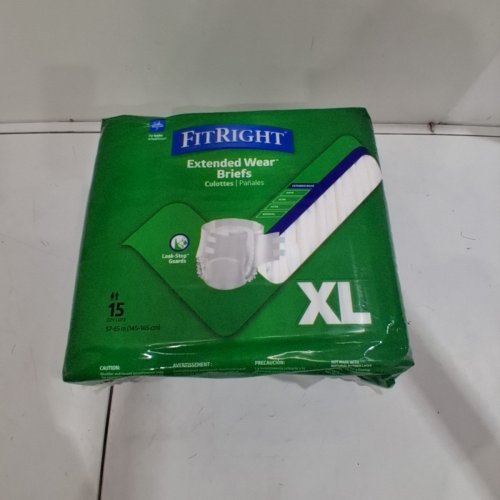 15PK FITRIGHT EXTENDED WEAR OVERNIGHT ADULT BRIEFS - EXTRA LARGE (MODEL: MTB80600) image 2
