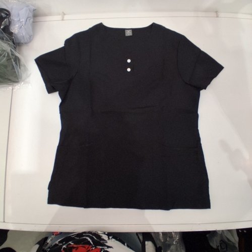 WOMEN'S NIAAHINN SHORT SLEEVE SCRUB SHIRT - SMALL - BLACK image 2