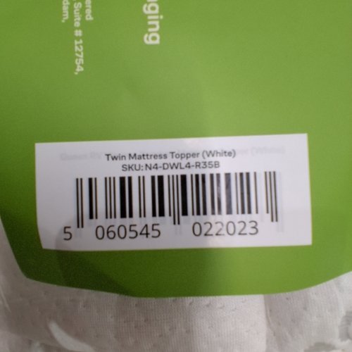 NIAGARA BAMBOO SOFT MATTRESS TOPPER - TWIN - WHITE/GREY image 2