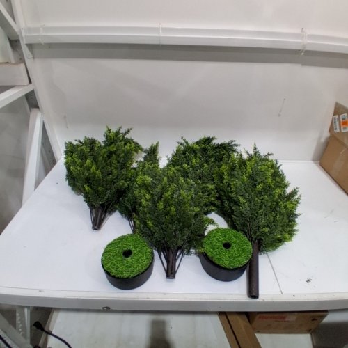 2PK FOGEIN ARTIFICIAL CEDAR TOPIARY PLANT - 4FT - GREEN image 2