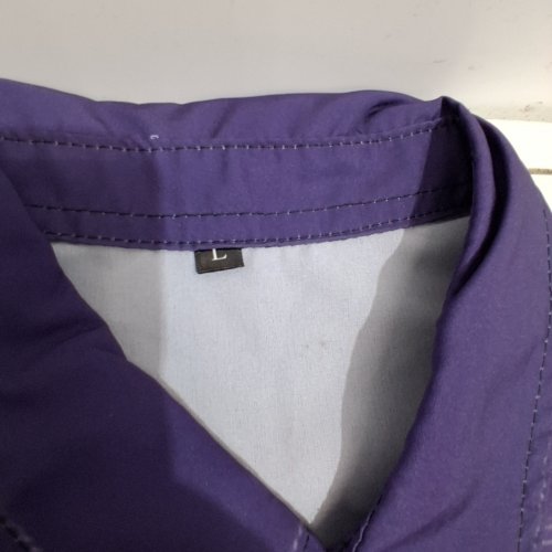 MEN'S RETRO WESTERN CASUAL BUTTON-UP SHIRT - LARGE - PURPLE image 2
