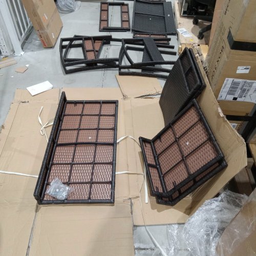 4PC COSTWAY RATTAN CUSHIONED PATIO SET WITH COFFEE TABLE, BROWN (MODEL: HW63755) image 2