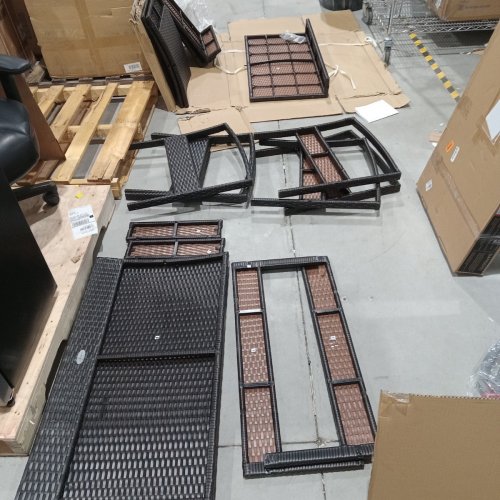 4PC COSTWAY RATTAN CUSHIONED PATIO SET WITH COFFEE TABLE, BROWN (MODEL: HW63755) image 5