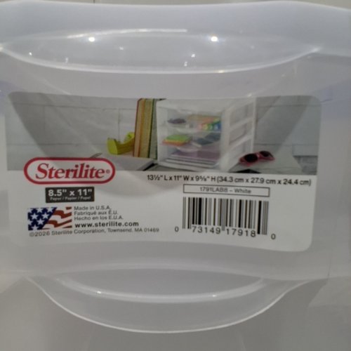 STERILITE 3-DRAWER DESKTOP STORAGE UNIT - 13.5" X 11" X 9.5" - WHITE (MODEL: 1791LAB8) image 2