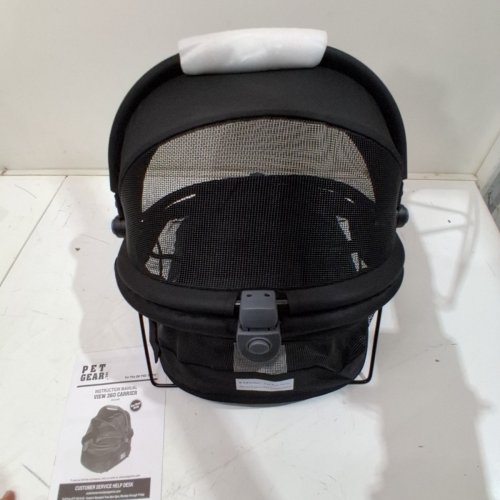 PET GEAR 360 DEGREE VIEW TRAVEL PET SAFETY CARRIER AND CAR SEAT FOR SMALL DOGS AND CATS WITH PUSH BUTTON ENTRY - 18" X 16.5" X 18.5" - BLACK (MODEL:PG1040NZBKU) image 4