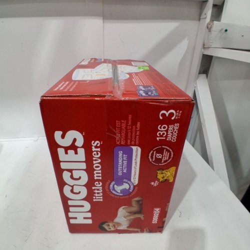 136PK HUGGIES LITTLE MOVERS BABY DIAPERS - SIZE 3 image 2