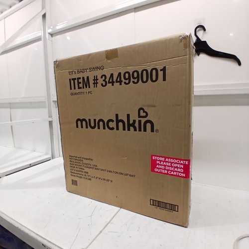 MUNCHKIN LIGHTWEIGHT SMART BLUETOOTH BABY SWING WITH NATURAL SWAY IN 5-SPEED & REMOTE - WHITE/GREY - (MODEL: MKCA0788 / 34499001) image 2