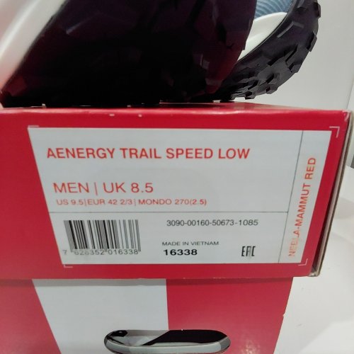 MEN'S MAMMUT AENERGY TRAIL SPEED LOW SHOES - 9.5 - NEBLA / MAMMUT RED (MODEL: 3090-00160-50673) image 2