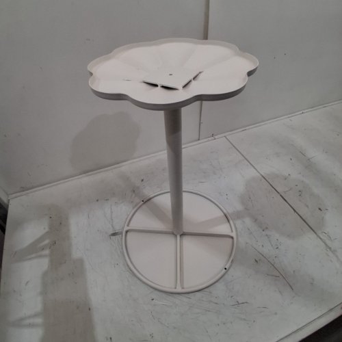 METAL ROUND PEDESTAL SIDE TEA TABLE - 14"W X 20"H - WHITE image 3