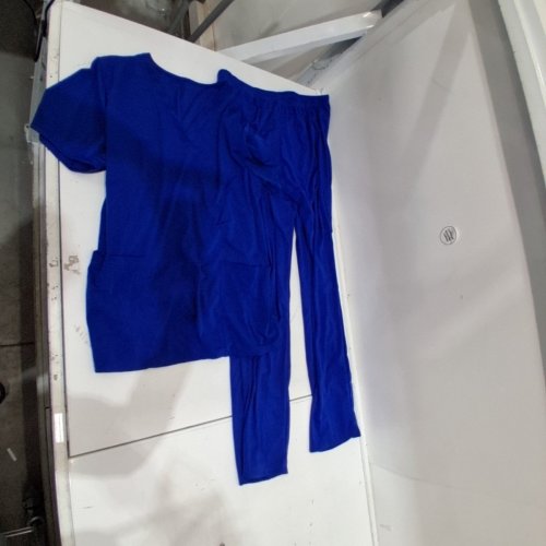 2PC NURSING UNIFORMS SCRUBS - LARGE - BLUE image 2