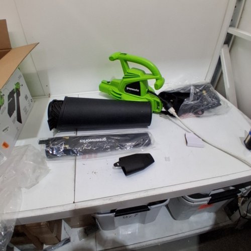 GREENWORKS CORDED 2 SPEED LEAF BLOWER/VACUUM - 230 MPH - GREEN/BLACK (MODEL: 24022) image 3