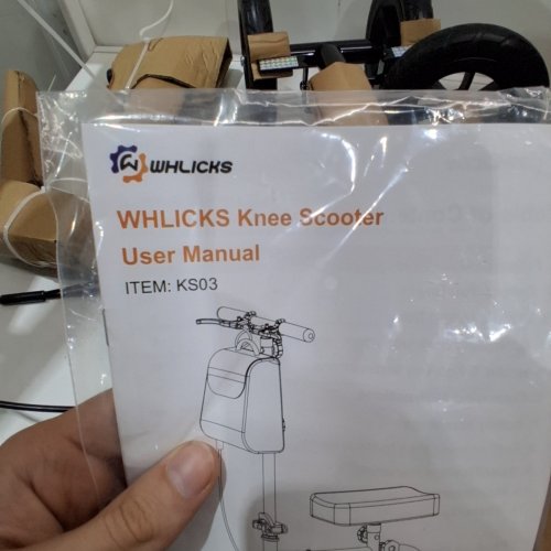 WHLICKS STEERABLE KNEE SCOOTER - 300LBS MAX - BLACK (ITEM: KS03) image 3