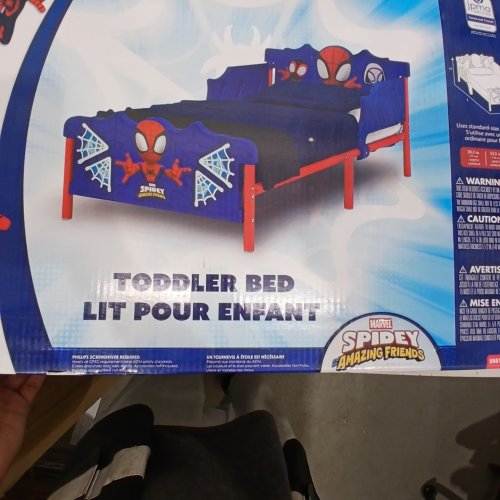 DELTA CHILDREN MARVEL SPIDEY AND AMAZING FRIENDS PLASTIC BED FRAME - TODDLER - BLUE/RED (MODEL: BB81530SM) image 3