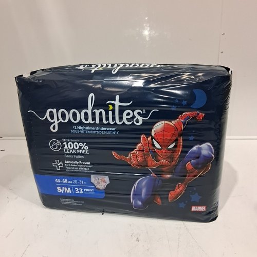 33PK GOODNITES BOYS' DISPOSABLE NIGHTTIME UNDERWEAR - S/M - SPIDERMAN image 3