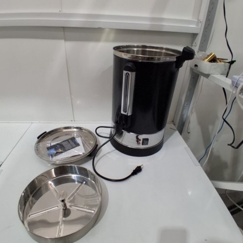 ZULAY KITCHEN STAINLESS STEEL COMMERCIAL COFFEE/HOT BEVERAGE DISPENSER URN - 50 CUPS - SILVER/BLACK - (MODEL: Z-2474) image 3