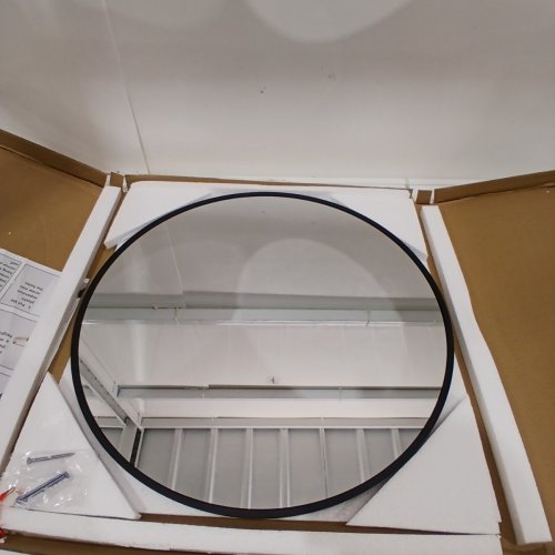 ROUND FRAMED MIRROR - 20" - BLACK image 2