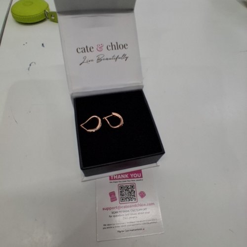 WOMENS CATE & CHLOE TWIST AMAYA EARRINGS - ROSE GOLD (MODEL: CCDE20108ER-RG) image 5