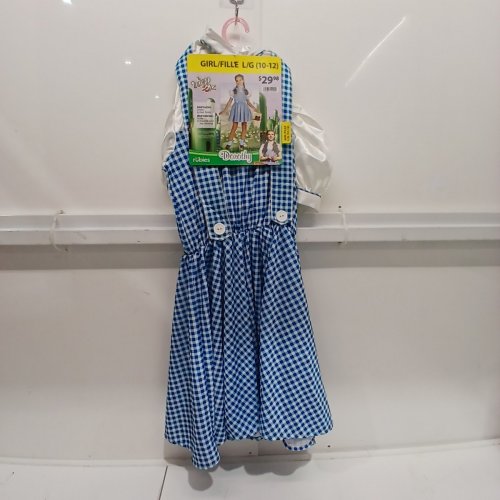 3PC RUBIES wizard OF OZ DOROTHY COSTUME - LARGE (10-12) - BLUE AND WHITE image 2