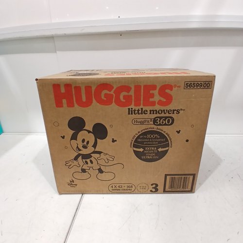 168PK HUGGIES LITTLE MOVERS DIAPERS HUGGFIT WITH 360° WAISTBAND - SIZE 3 - MICKEY MOUSE image 2