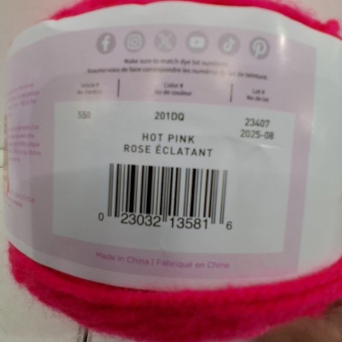 LION BRAND YARD MANDALA BABY YARN - 150G - HOT PINK image 3