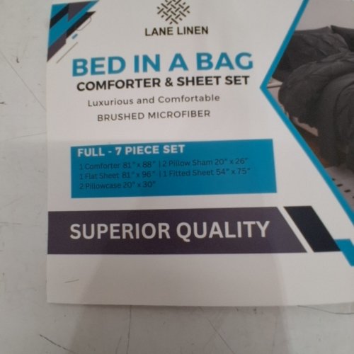 6PC LANE LINEN BED IN A BAG PINTUCK MICROFIBER COMFORTER SET - FULL - NAVY (STYLE: MAXFCFT7-FL-NVY) image 3