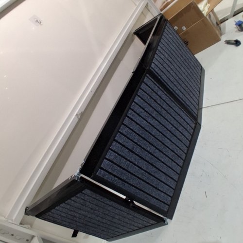 FOLDING PET CAR RAMP WITH NON-SLIP RUG SURFACE WIDE DOG STAIR RAMP FOR LARGE DOGS UP TO 250 LBS - 71" X 20" - BLACK / GREY image 2