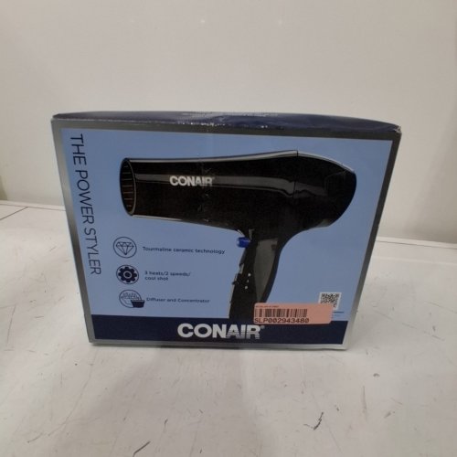 CONAIR FULL SIZE TOURMALINE CERAMIC HAIR DRYER - 1875W - BLACK (MODEL:253NPC) image 4