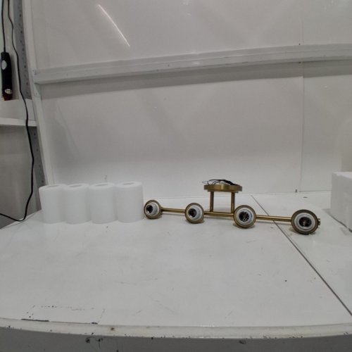 FOUR-LIGHT WALL MOUNT VANITY LIGHT - 120V, 60HZ - BRASS AND WHITE (MODEL: ZDW-8117) image 3