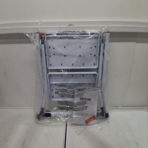 ERGONOMIC FOLDING STEEL STEP STOOL WITH WIDE ANTI-SLIP PEDAL - 2-STEP 330LBS CAPACITY - BLACK/WHITE (MODEL: WK2031) image 2