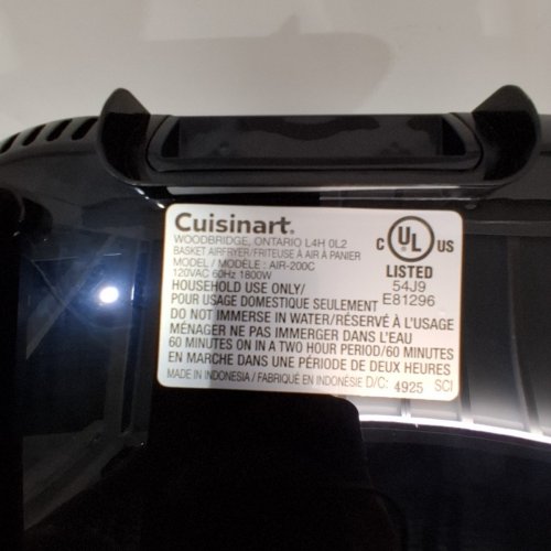 CUISINART BASKET AIRFRYER OVEN - 5.6L - BLACK - (MODEL: AIR-200C) image 5