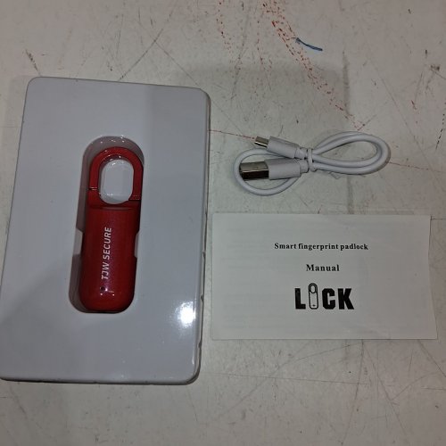 TW RECHARGEABLE SECURE SMART FINGERPRINT PADLOCK - RED image 3